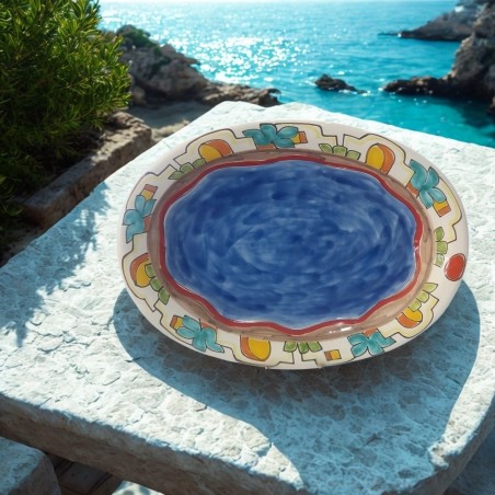 Handmade sicilian ceramic Oval plate Dammusi OVDA de simone pottery Handmade sicilian ceramic Oval plate Dammusi OVDA de simone pottery